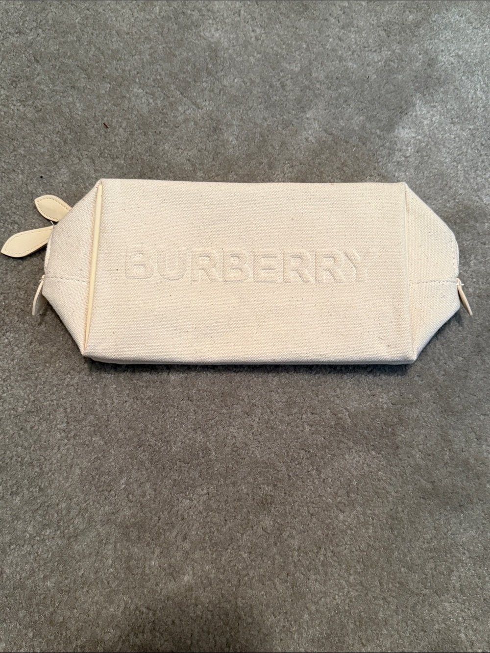 Burberry Cream Canvas Toiletry Pouch for Men